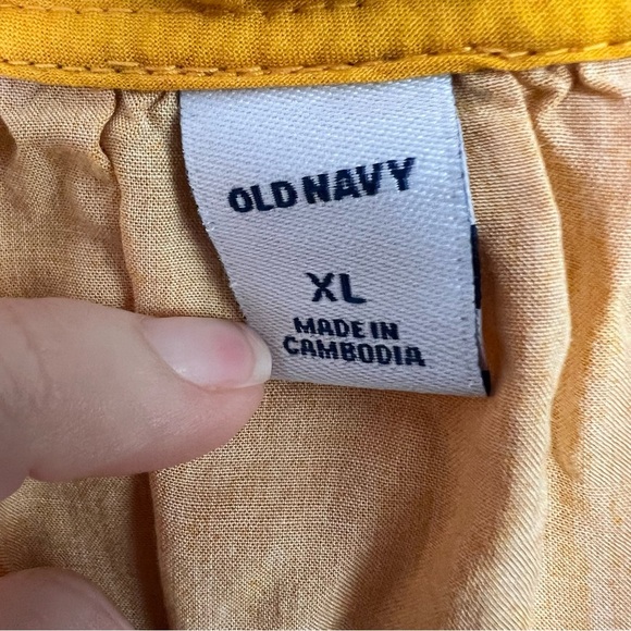 Old Navy Yellow Floral Midi Dress Sz XL Short Flutter Sleeve Casual Boho Flowy - Picture 6 of 11